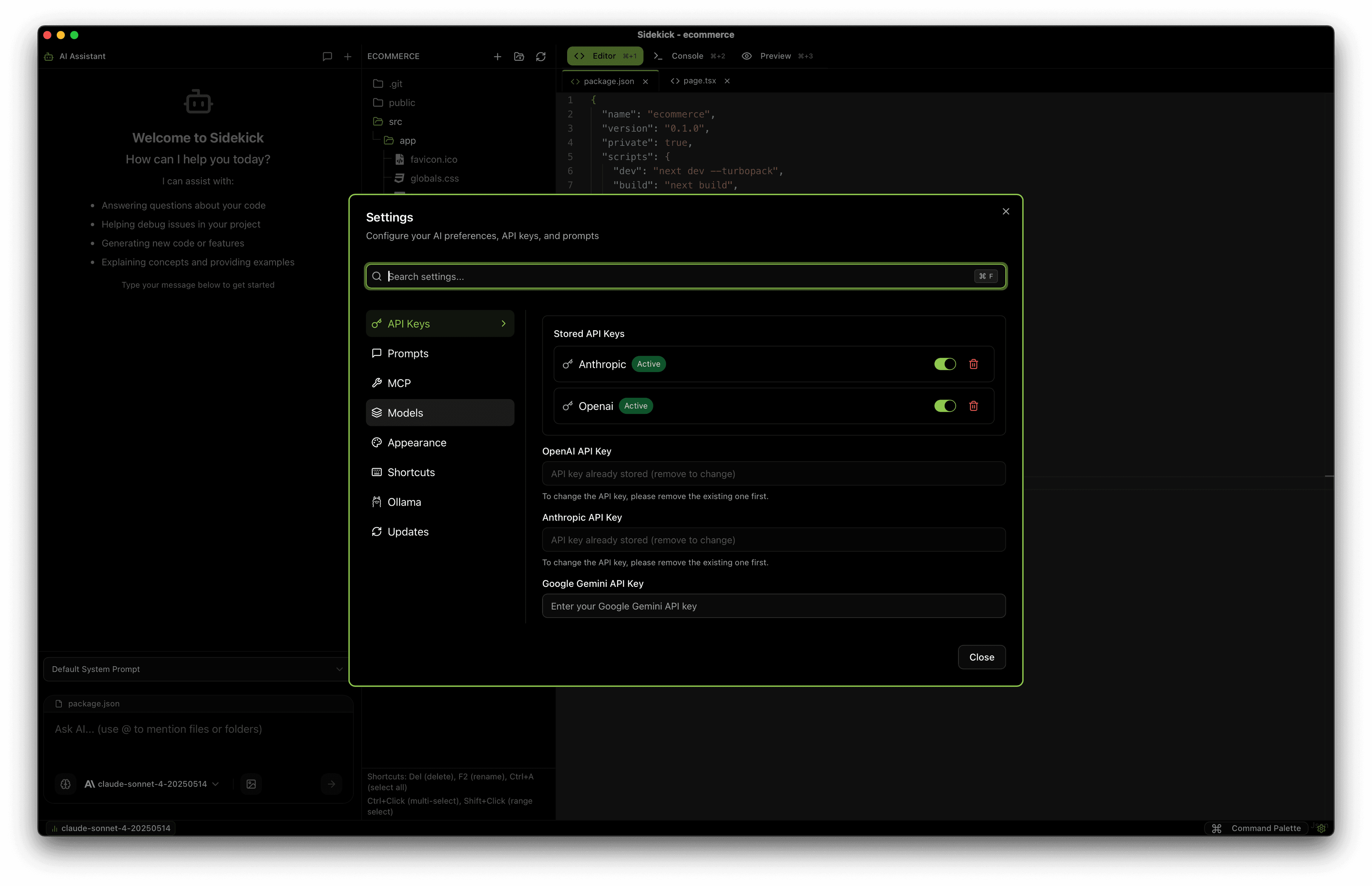 Bring Your Own API Keys
